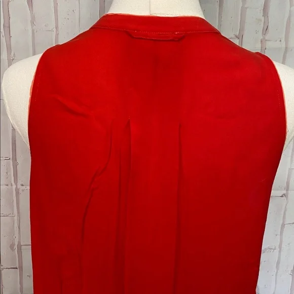 Anthropologie Maeve Red Sleeveless Button Down Top Size 12 - Picture 6 of 9